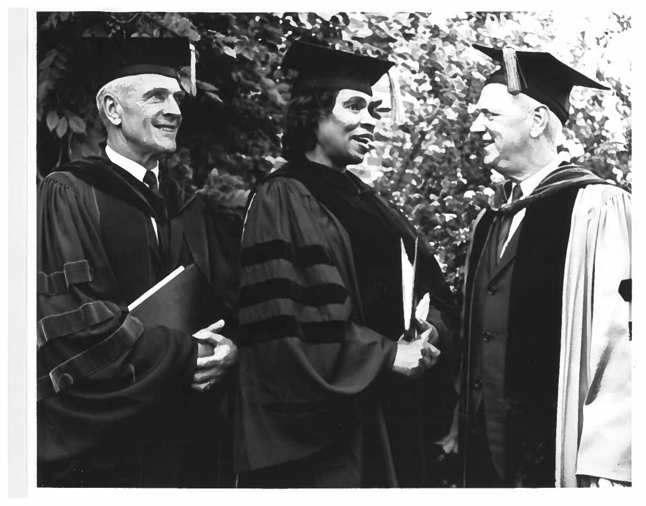 Photograph of Marian Anderson receiving an honorary degree from UB in 1963.
