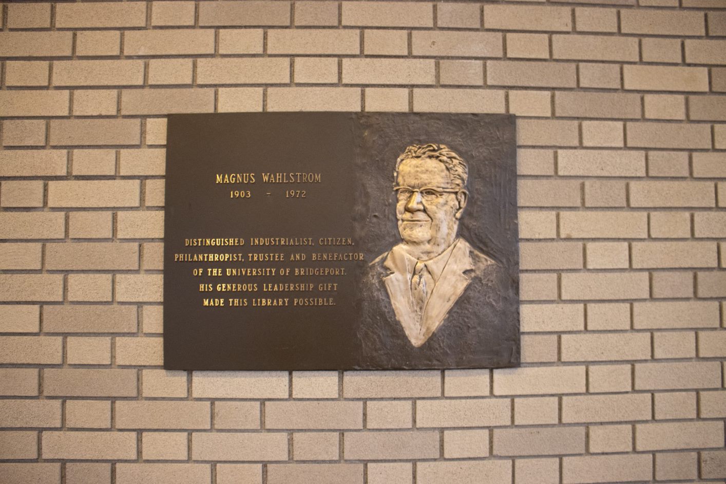 Bronze relief sculpture of Magnus Wahlstrom